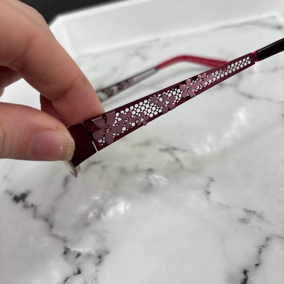 Vintage Kimiko Eyewear Women's Red Rectangle Shape Prescription Eyeglasses - Picture 3 of 7